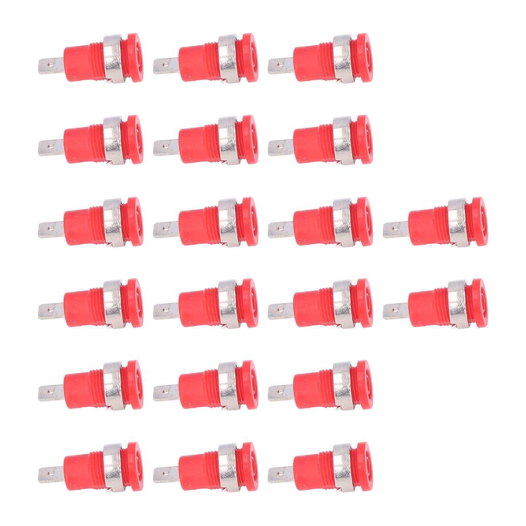 20Pcs Banana Socket 4mm Strong Connectivity Corrosion Resistance Good Performance Electrical Test AccessoriesRed
