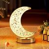 Modern moon desk lamp, USB charging, touch adjustable 3-color dimming, bedroom bedside desktop decoration and gifts