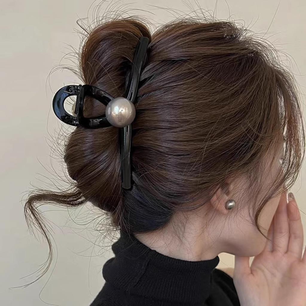 Vintage Pearl Black Hair Claws For Women Girls Temperament Hair Ornament Simple Hair Clips Hairpin Hair Accessories