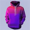 Polygon Gradient Abstract Art Fleece Hoodie, Thick Warm Pullover for Men, Autumn Winter Color Block Print Sweatshirt for Creative Street Strolls
