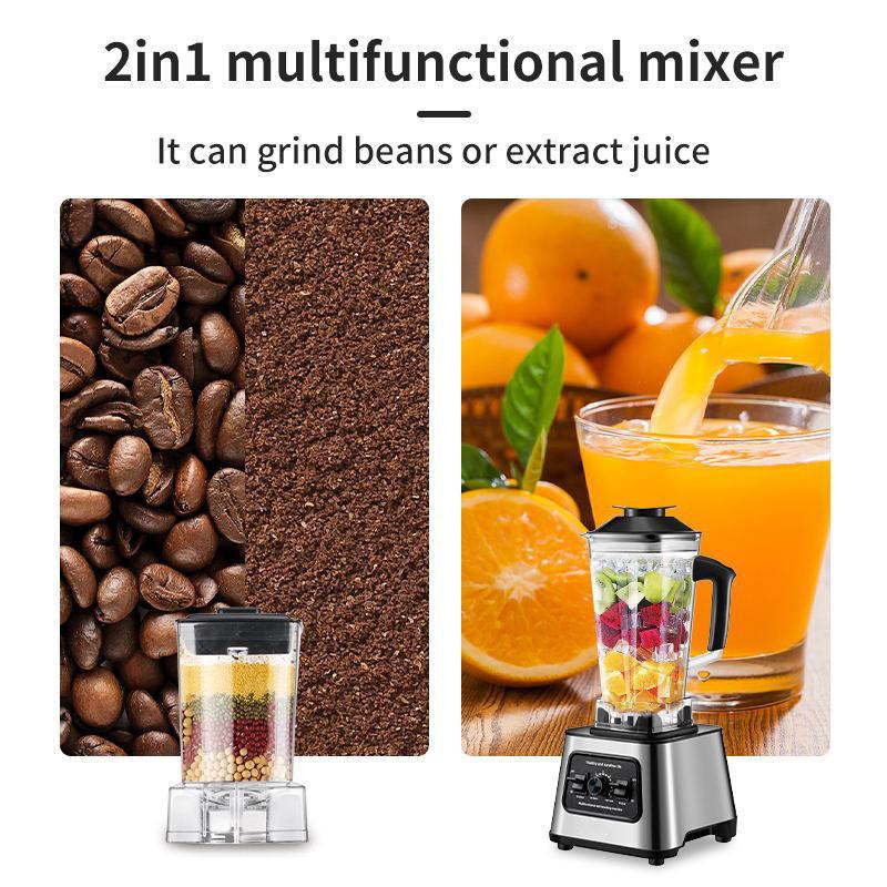 2.5L 6000W 2-in-1 Large Capacity Fully Automatic Fruit Juicer Multi Purpose Blender Household Kitchen Ice Crushing Machine
