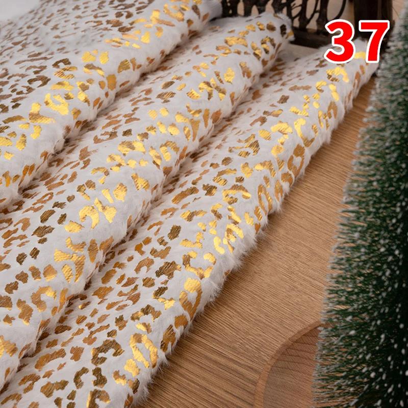 160X50Cm Pv Velvet Gilded Snowflake Velvet Fabric for Christmas Decoration Pillow Cover Women's Hoodie Handmade Diy Sewing Cloth