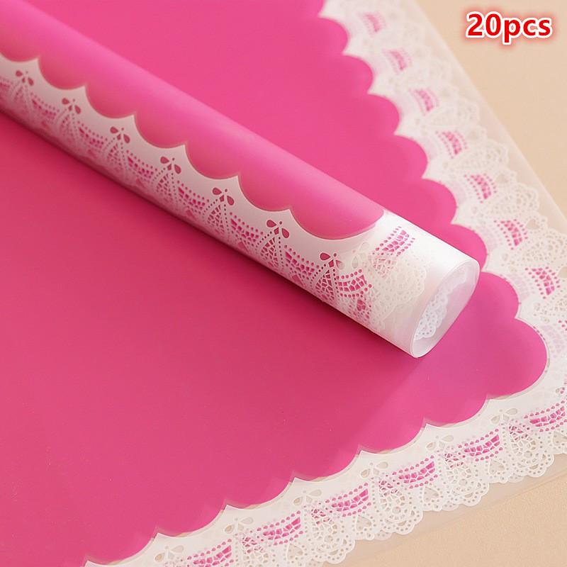 20Sheets Durable Flower Gift Wrapping Paper Waterproof Plastic Ideal for DIY Bouquets and Events