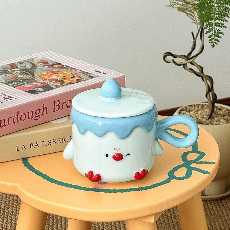 Cute Chick Ceramic Mug with Lid