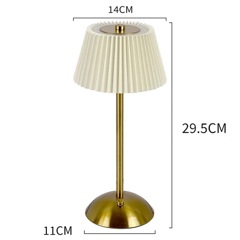 Small Pleated Nightstand Lamp USB Rechargeable Bedside Lamp Cordless Night Light for Bedroom Living Room Home Office Decor