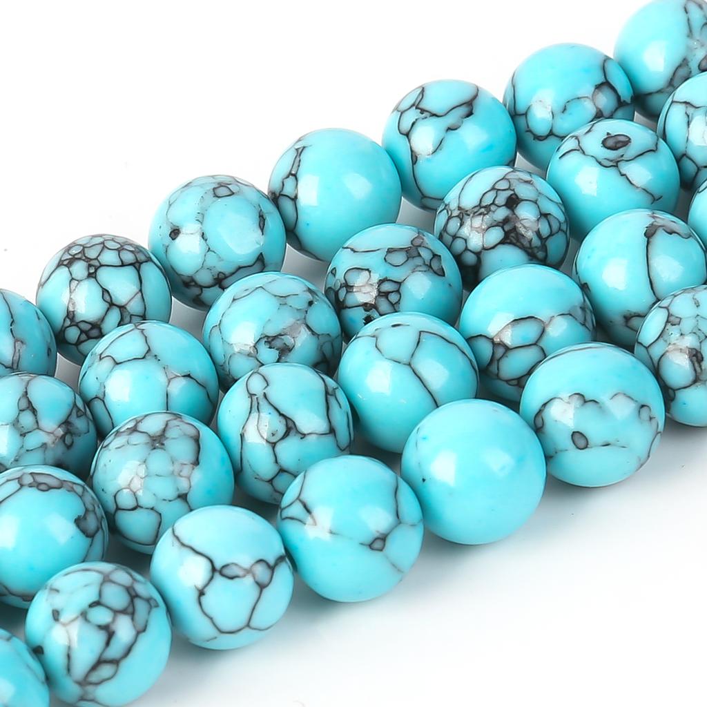 Natural Stone Pink Quartz Amethyst Turquoise Agates Round Loose Beads For Jewelry Making Bracelets DIY Accessories Natural Beads