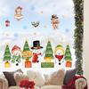 Festive Merry Christmas Wall Stickers with Snowmen & Gingerbread Removable Self-Adhesive for Kids Room Shop Restaurant Decor