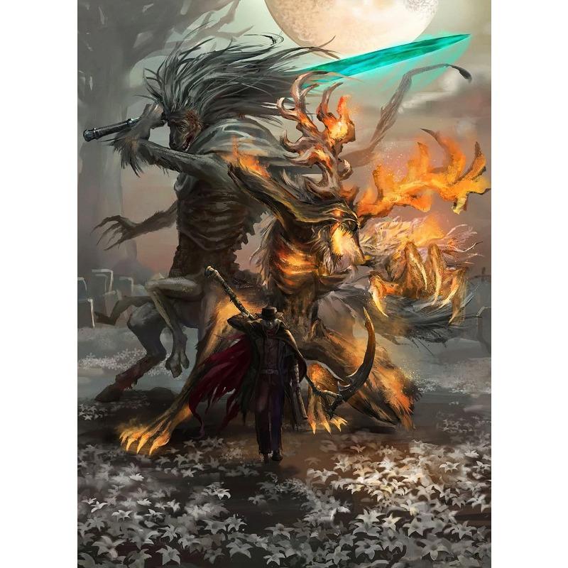 Bloodborne Classic Game Poster and Print Dark Hunter Canvas Painting Wall Art Pictures for Living Room Decoration Home Decor