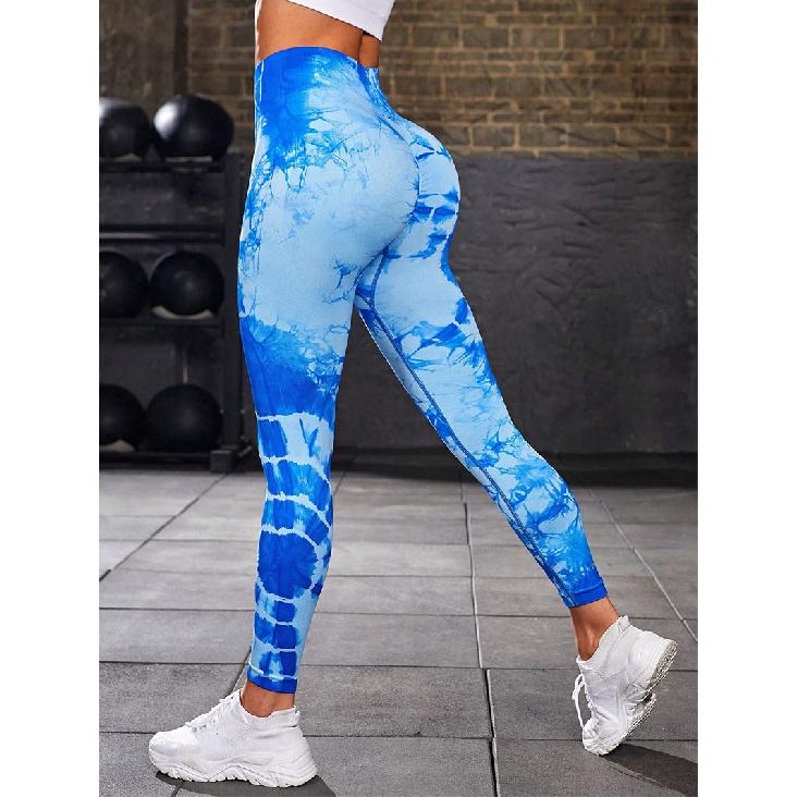 New Tie Dye Yoga Pants With Hip Lifting And High Waist Fitness Pants, Tight Fitting And Abdominal Pants, Women'S Outdoor Running And Sports Pants
