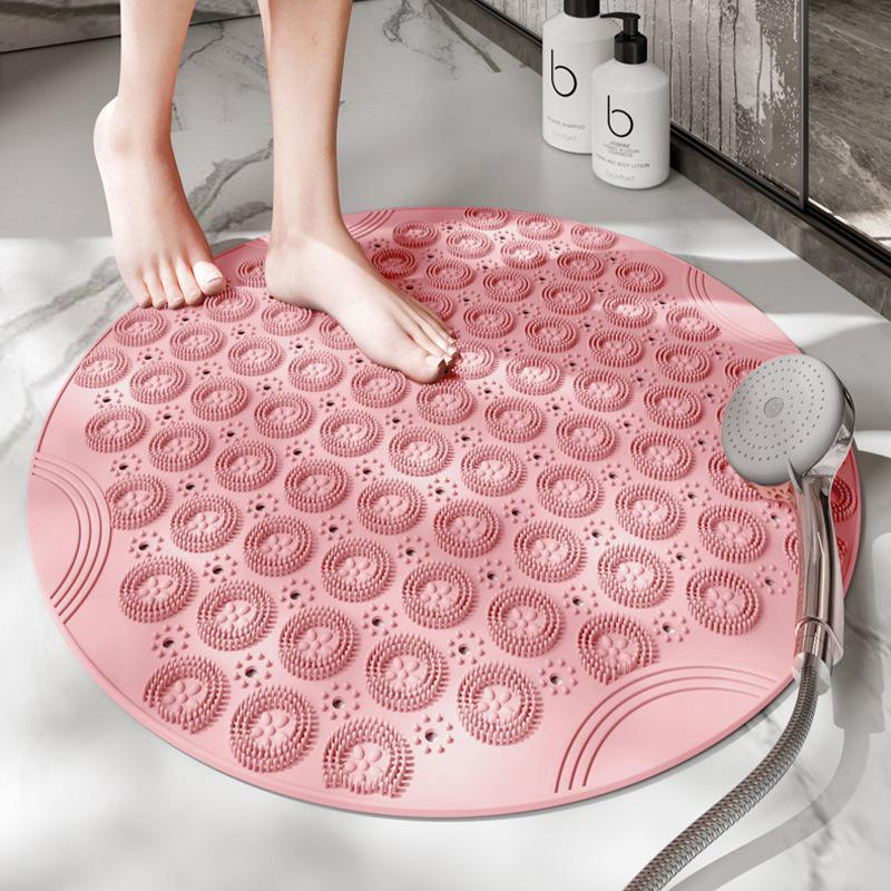Non-Slip Silicone Bathroom Floor Mat: Anti-Fall Shower and Toilet Mat with Suction Cups