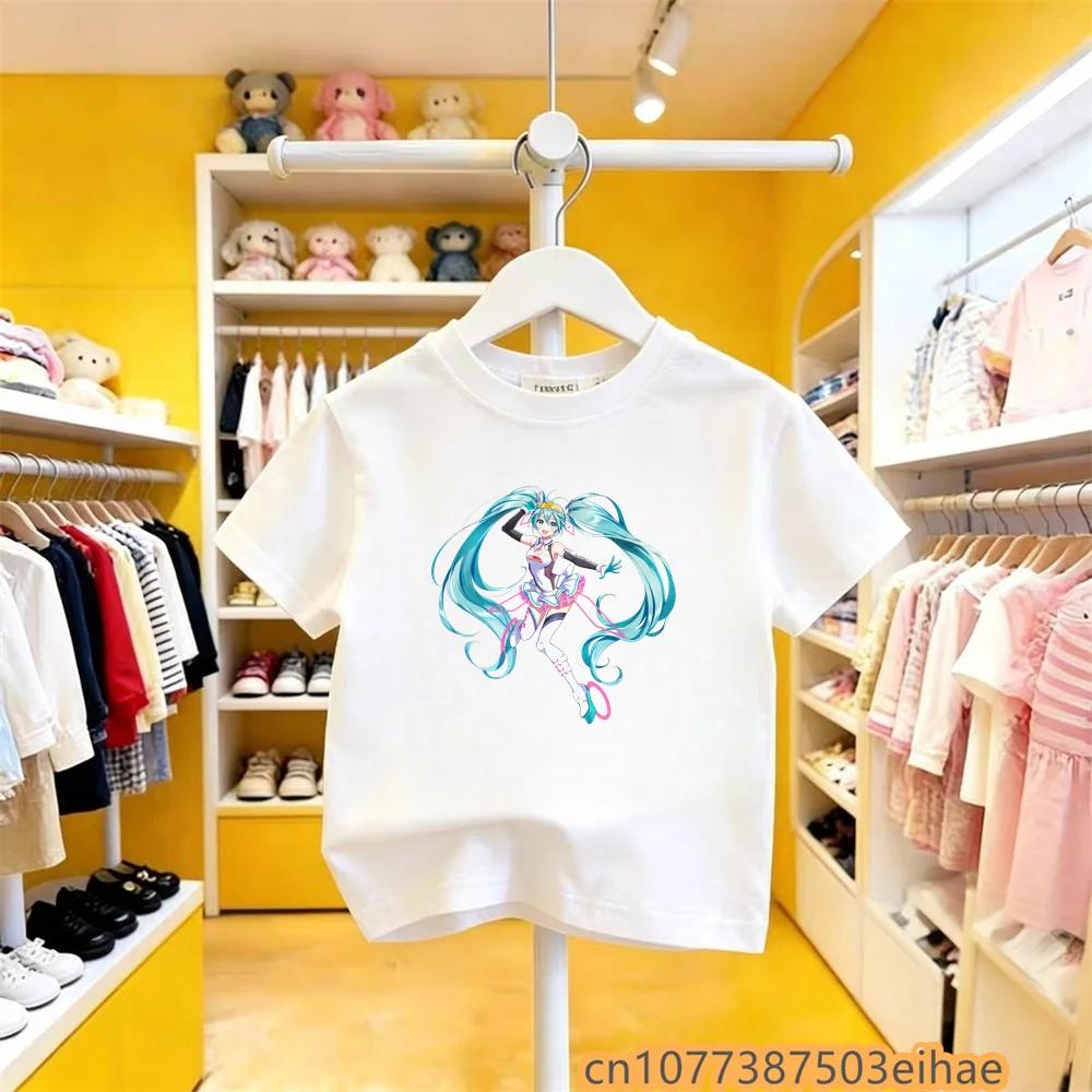 Hatsune Miku Anime Future Peripheral Collaboration Pure Cotton COS Anime Cartoon Printed Boys and Girls New Casual Tshirt