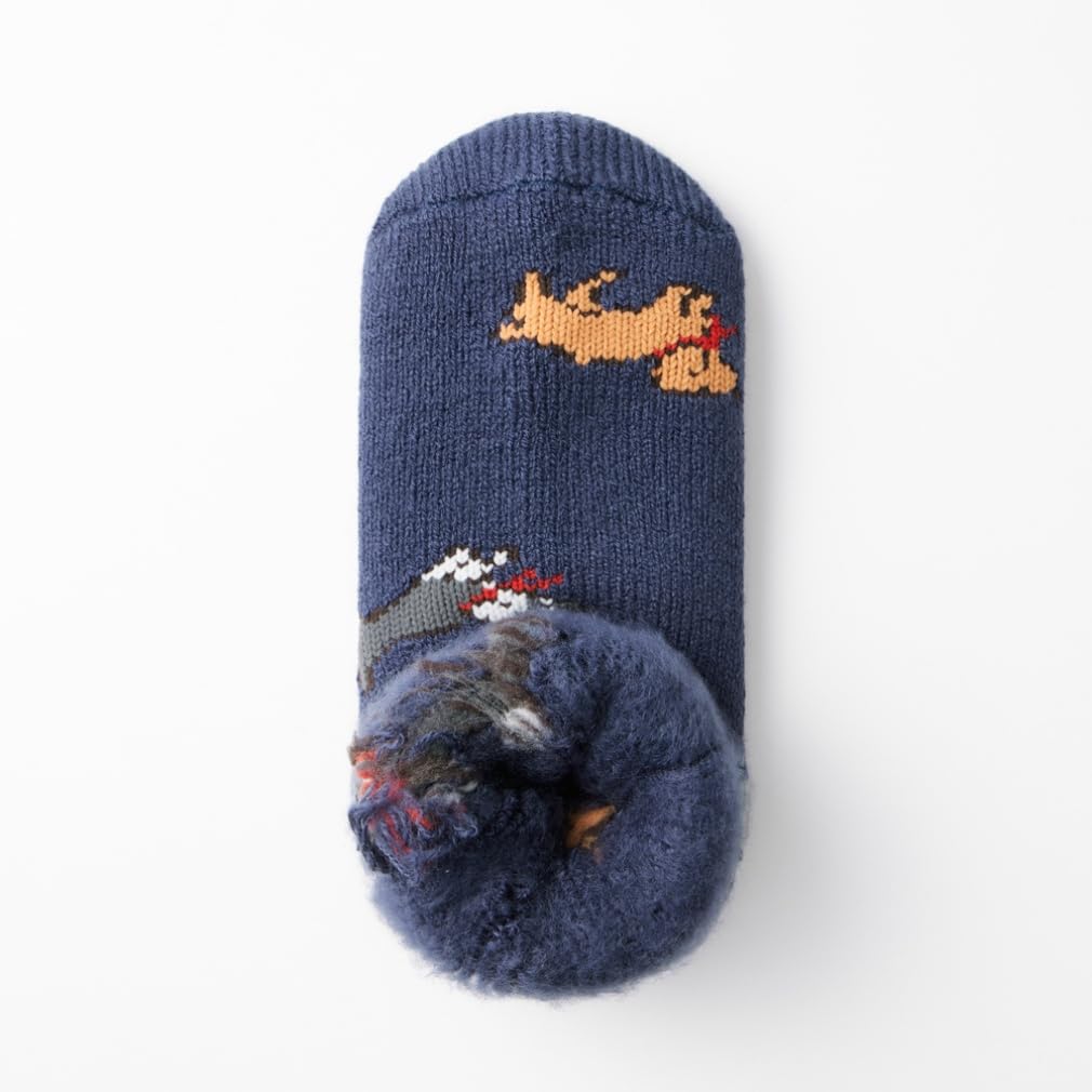 Șosete calde Gunze Ultra Heat din lână, bleumarin rece, pentru femei, UCHI-COLLE (Setul 2), Amestecat, Periat, Lungime medie, Vreme,