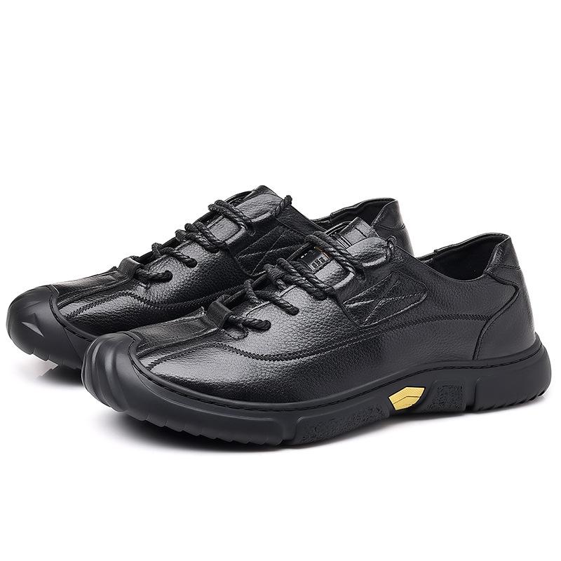 Men's Shoes Casual Shoes Spring Men's Shoes Leather Men's Comfortable Lace-up Soft-soled Loafers Men's Shoes