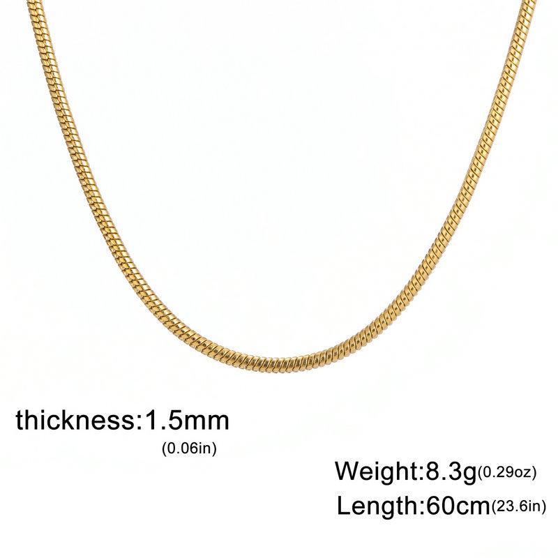 Superfine Round Snake Bone Chain Necklace - 0.9/1.2/1.5/2mm Thick, Versatile Clavicle Accessory for DIY Jewelry Making