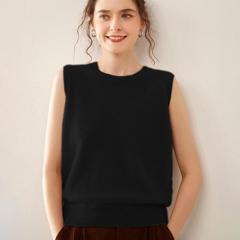 2025 Autumn Women's Sleeveless Versatile Cashmere Knit Vest