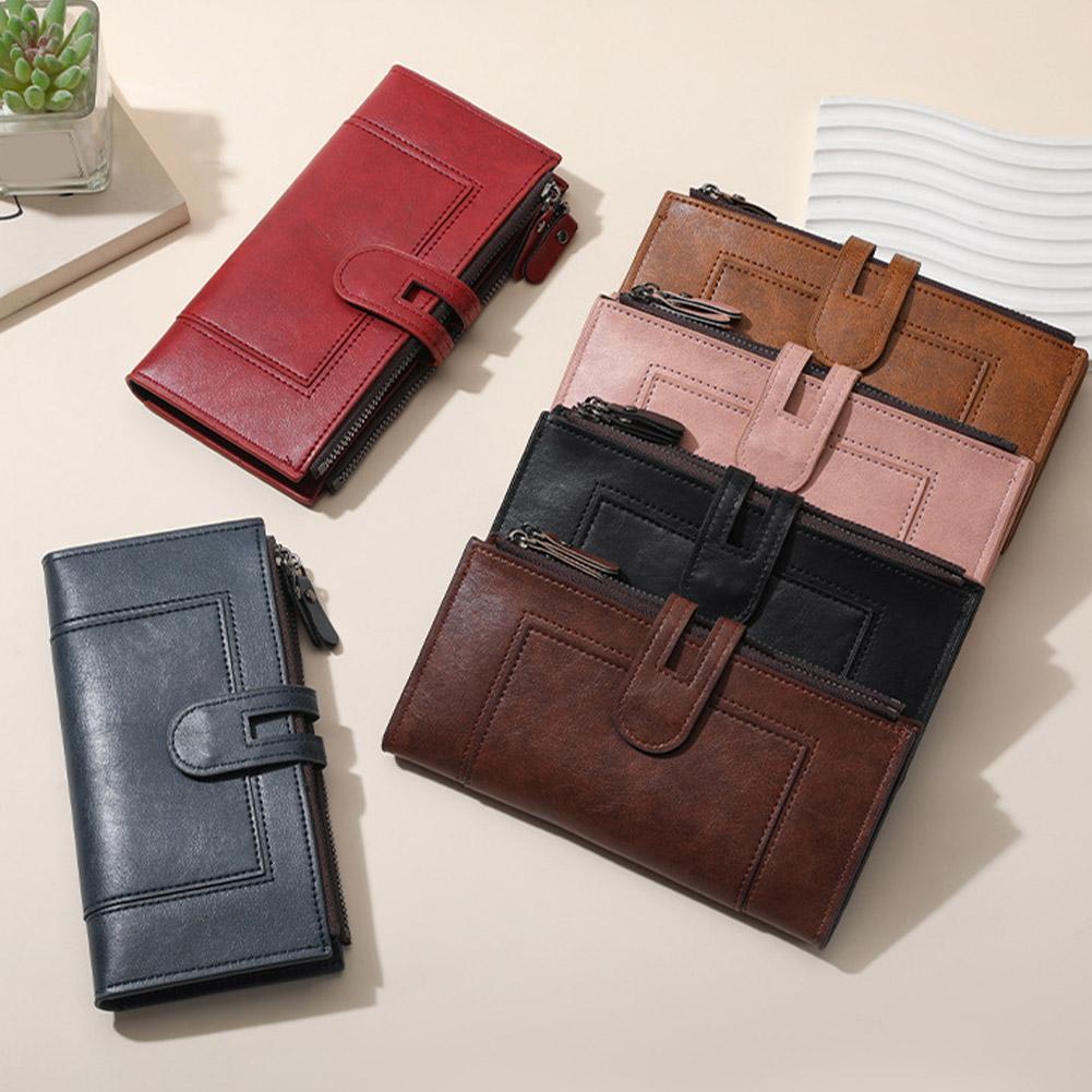 Fashionable New Women's Long Wallet, European and American Fashion Phone Bag, PU Leather Multi Card Carrying Bag
