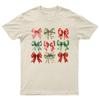 Christmas Bows Festive Holiday TShirt Unisex Gift Retro Seasonal Funny Xmas