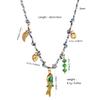 European & American DIY Multicolor Braided Rope Necklace with Stainless Steel Pendants