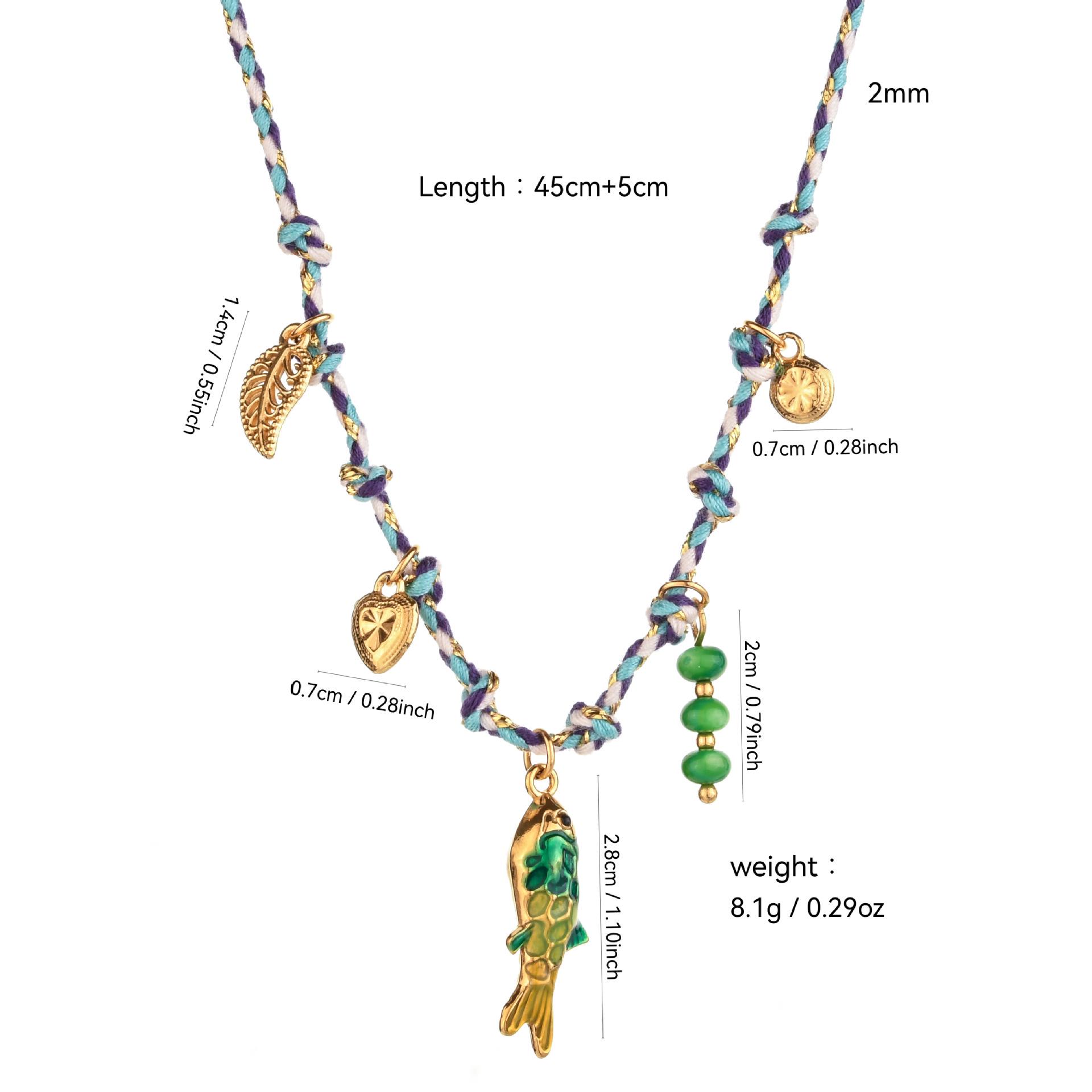 

Colorful Summer Koi Fish Stainless Steel Pendant Necklace for Women