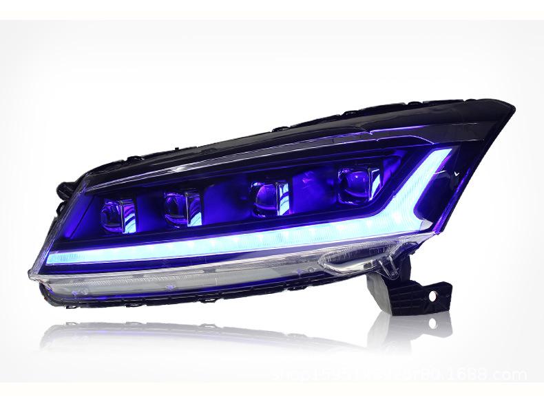 08-13 Accord Headlight Assembly LED DRL Devil Eye with Sequential Turn Signal