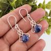 Sodalite Handmade Gemstone Earrings, 925 Sterling Silver Earrings Everyday Jewelry, Earrings For Engagement Gift