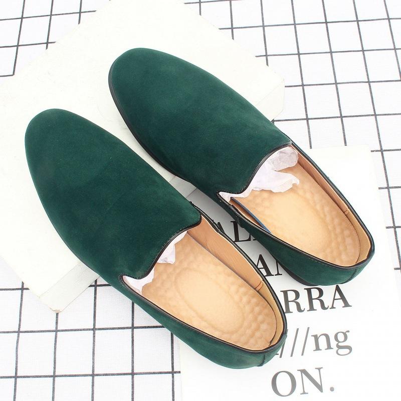 Men's new trend one-pedal youth British height-increasing trendy shoes soft-soled Doudou shoes casual leathershoes