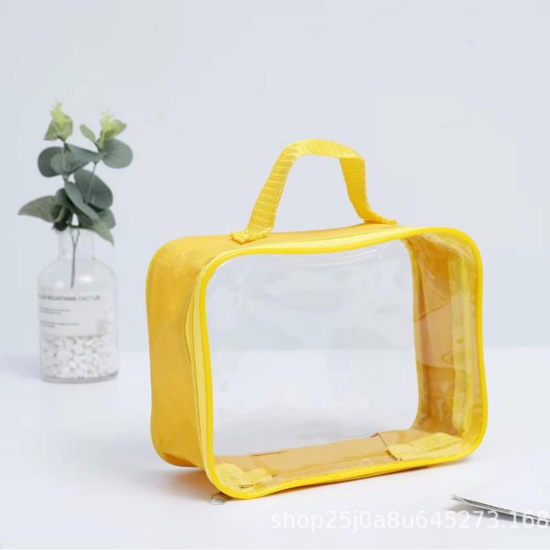 

Candy Color Transparent Beach Bag Pu Leather Large Capacity Clear Pvc Handbag Waterproof Swimming Small Tote Travel A4