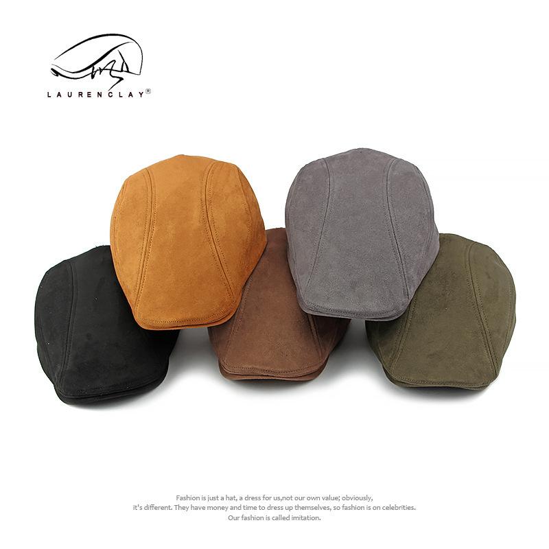Simple Light Board Suede Hat Men and Women Classic Beret Spring and Autumn British Cap Retro Forward Hat