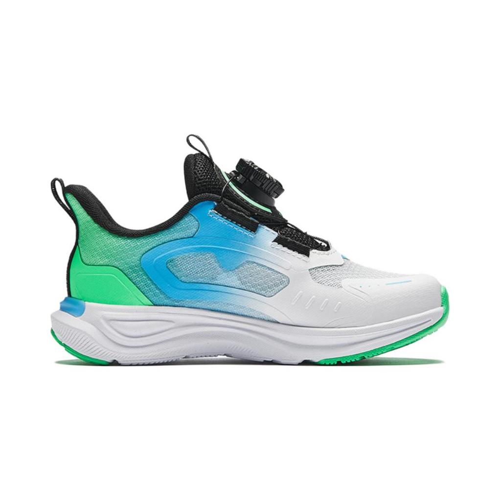 Anta Kids Comfortable Versatile Physical Test Non-Slip Wear-Resistant Low-Top Running Shoes Kids Sneaker White Blue Green 312439903-3