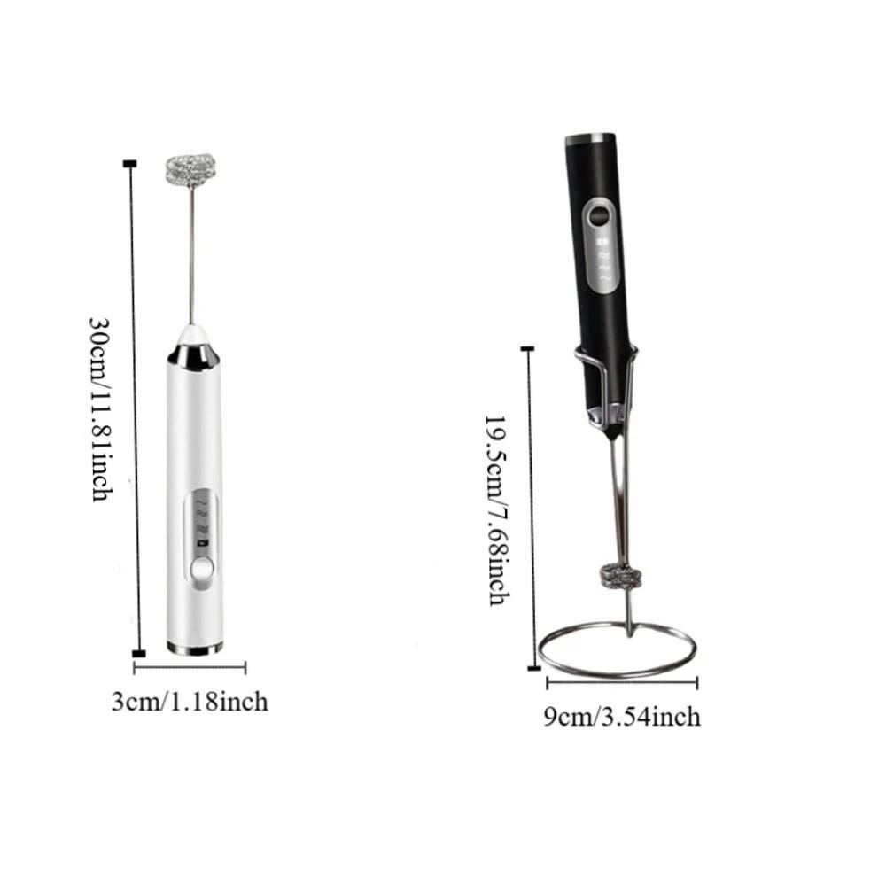 3-Gang-Geschwindigkeit Elektrischer Milchaufschäumer USB-wiederaufladbar Schaummixer Getränkemischer Eierrührgerät Sahne