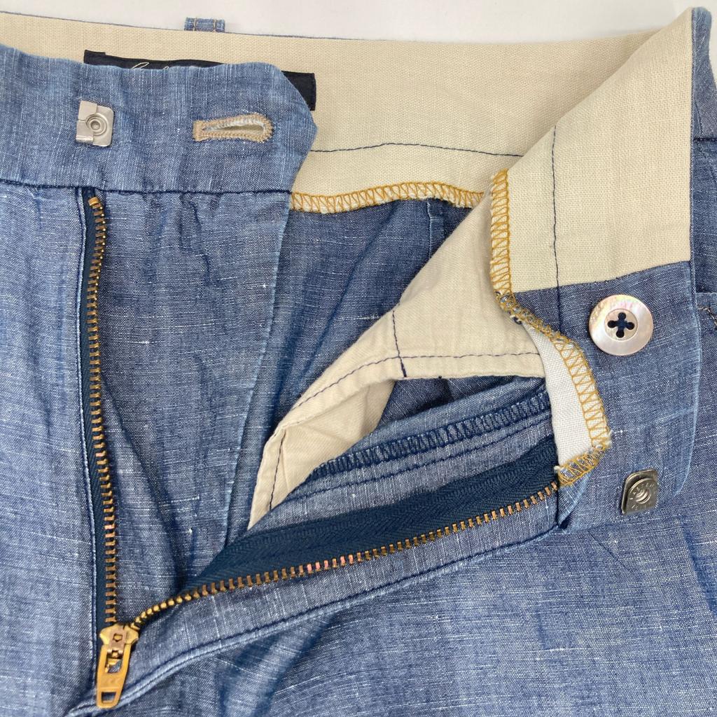 Pallas Palace Cotton Linen Blue Wide Pants Bottoms 2 blueUsed