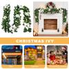 2.7M Christmas Decoration Rattan Christmas Garland Wreath for Mantel Stairs Home Indoor Outdoor Decor