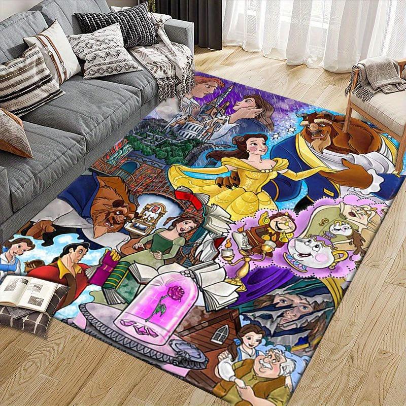 1pc beauty and the beast Pattern Carpet Area Rug Non-slip Carpet Hand Washable Floor Mat Suitable For Living Room Bedroom Home Decor Room De