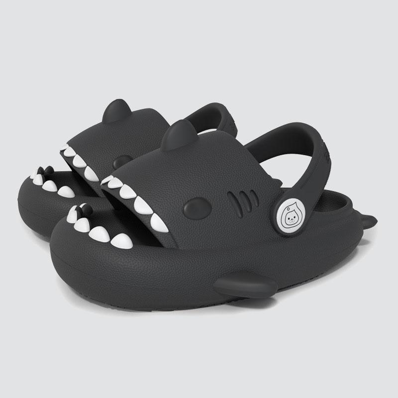 Non-Slip Cartoon Shark Sandals for Boys and Girls, Thick Soft Soles, Summer Beach Shoes