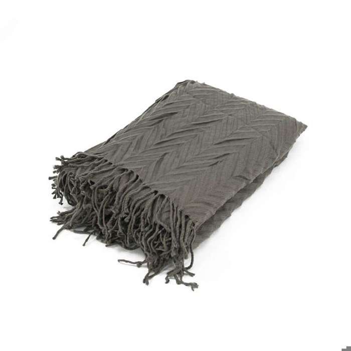 Taupe Chevron Pattern Throw 130x170