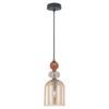 Lampa Wisząca Dekoracyjna Bursztynowy Owalny Szklany Klosz Ozdobne Elementy 1Xe27 15W Tropea Light Prestige