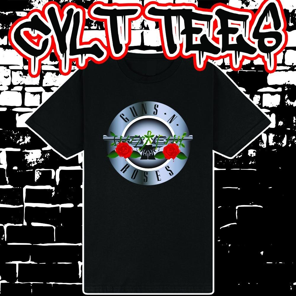 Guns N Roses LOGO Band Tee 100% Cotton Unisex T-Shirt XXXL