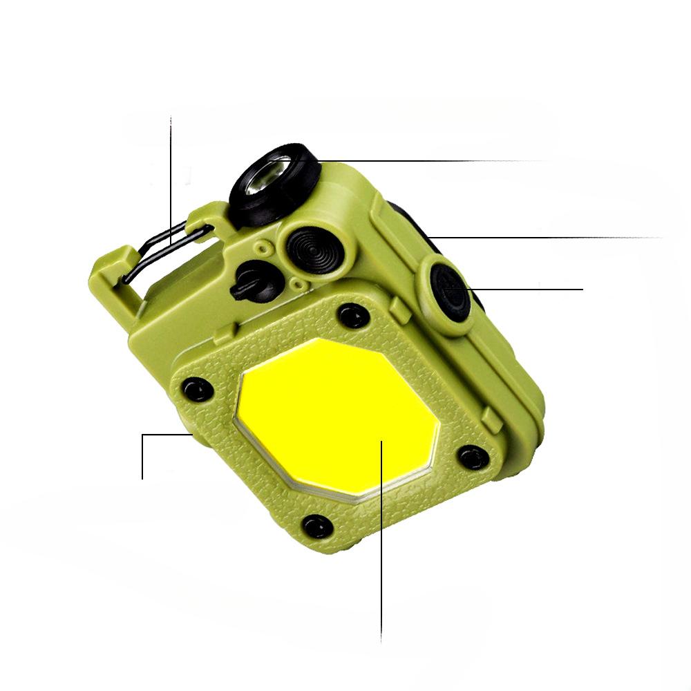 New Outdoor Dual Light Source Mini Keychain Light USB Charging Portable Emergency Night Light with Magnetic Work Light