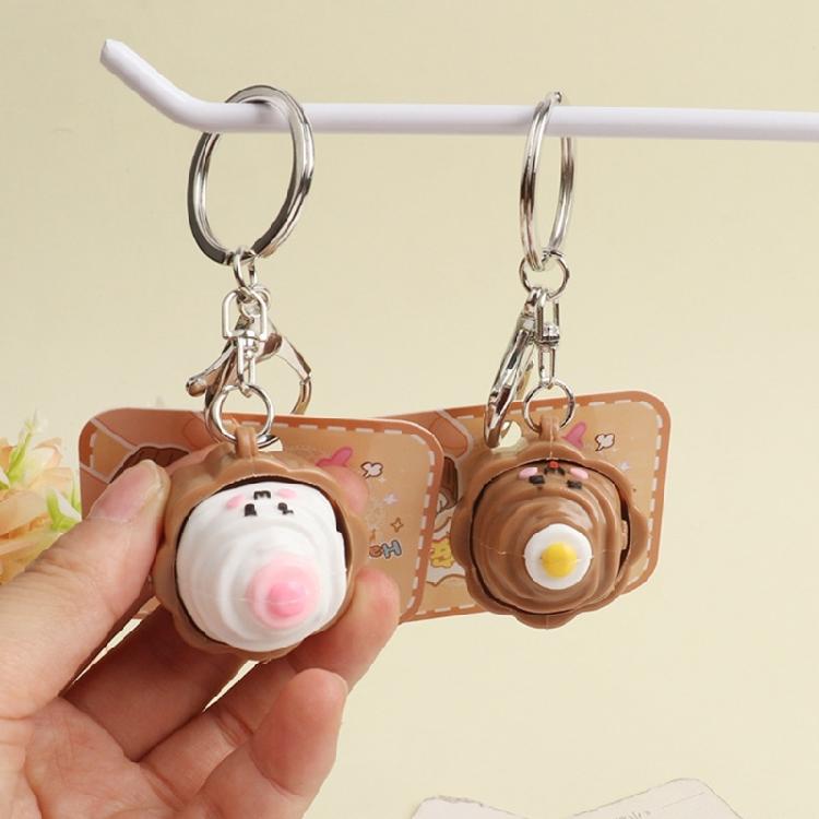 Practical Stress Relief Toy Creative Cake Themed Keyring Pocket Sized Decompression Keychain Bag Accessories
