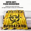 Warning Biohazard Throw Soft Flannel Throw Summer AC Blanket Lightweight Cool Nap Blanket for Sofa Bed Couch Travel