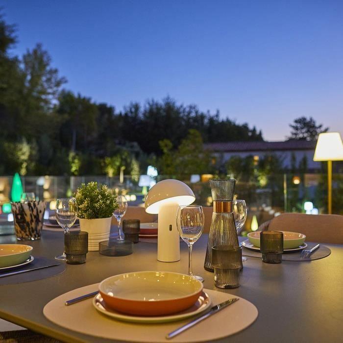 Lampe de table sans fil - LUMISKY - TOD WHITE - H28 cm - Tête orientable - LED blanc chaud