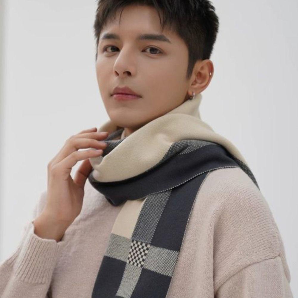 Thickened Winter Cashmere Shawl Korean Style Men Knitted Scarf Trendy Women/Men