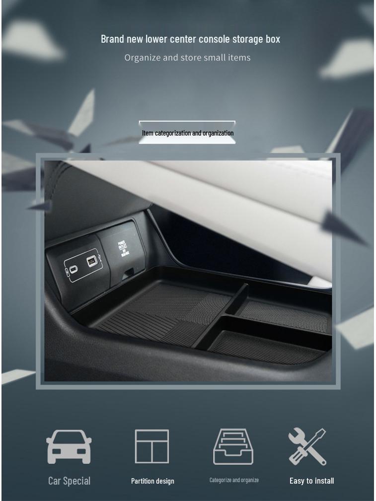 XPeng P7i Lower Center Console Organizer - Car Interior Storage Box & Decoration