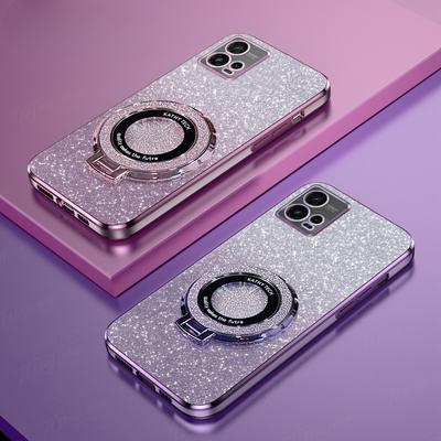 Capa de celular com suporte magnético de luxo para Motorola Moto G13 G23 G53 G73 G72 E13 E22 E32 E20 E6s E7 Plus Power Silicone Cover