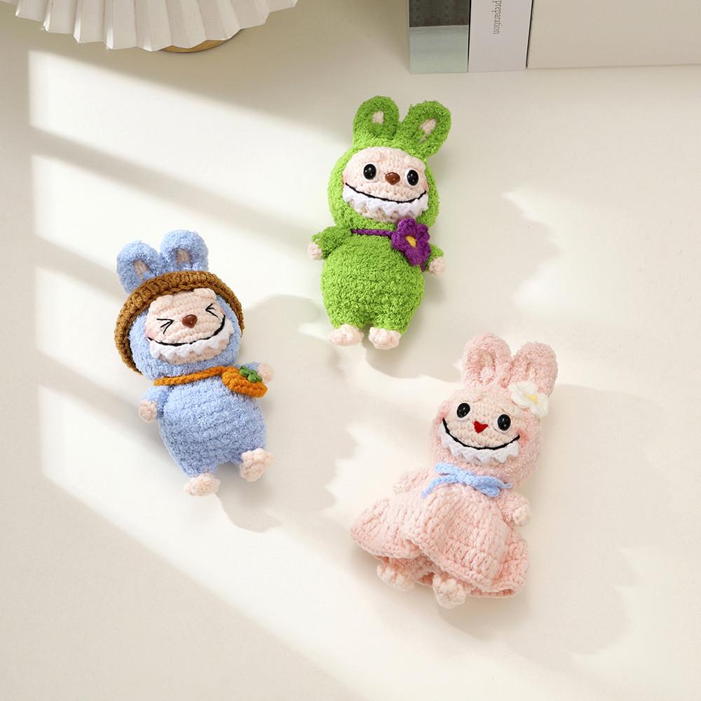Toys Knitted Animal Stuffed Doll Macaron Color Decoration Gifts Kids