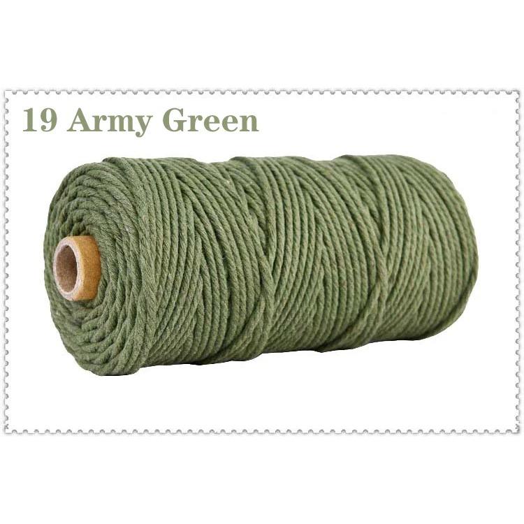 3mm 100% Cotton Cord Colorful Handmade Rope Twisted Macrame String DIY Home Wedding Decoration Supply Film Packaging 100m