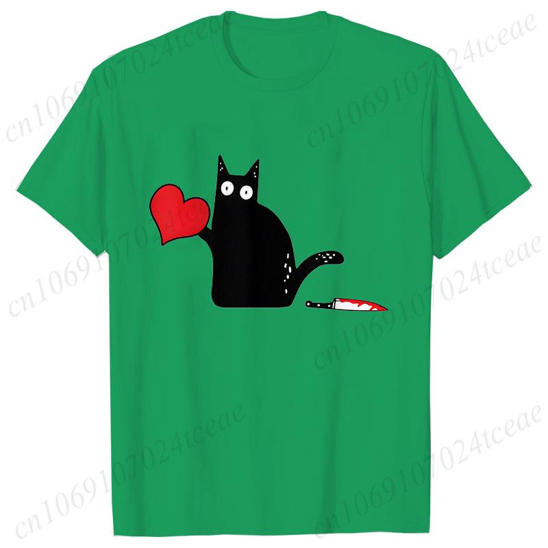 Black Cat with Knift Tee Shirt, Love Couples T Shirts, Couple Shirts, Best Couple Shirts, Lovers Shirt, Black Cat Hearts Outfits