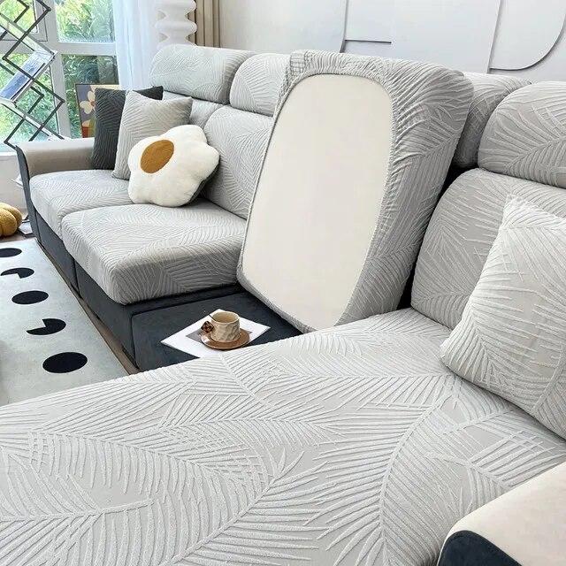 New Waterproof Jacquard Sofa Cover Solid Elastic Sofa Cushion Seat Cover Living Room L-Shaped Corner Couch Cover Pets Kids Home