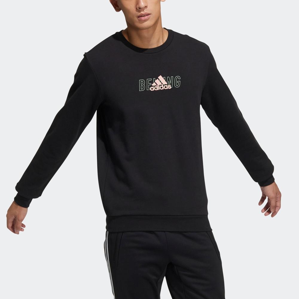 adidas Sweatshirts Men's Black Crew Neck Moderate Regular GS2212