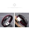 Rockyu Brand Popular Jewelry Bracelet for Men Black Number 8 Infinity Braided Triple Bracelet Stylish Christmas Gift Men's